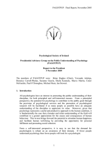 PAGOTPUP:  Final Report, November 2005  Psychological Society of Ireland