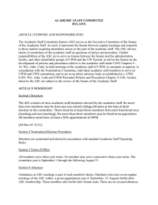 ACADEMIC STAFF COMMITTEE BYLAWS  ARTICLE I PURPOSE AND RESPONSIBILITIES