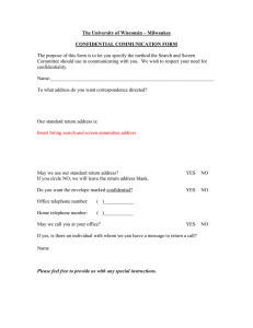The University of Wisconsin – Milwaukee  CONFIDENTIAL COMMUNICATION FORM