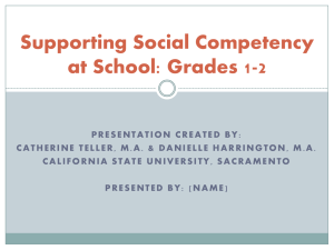 Supporting Social Competency at School: Grades 1-2