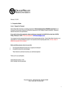 February 13, 2015 Prospective Bidder Request for Proposal