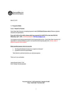March 25, 2015 Prospective Bidder Request for Proposal