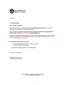 July 27, 2015 Prospective Bidder Request for Proposals