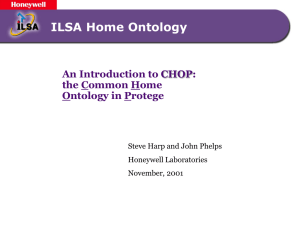 ILSA Home Ontology An Introduction to CHOP: the Common Home Ontology in Protege