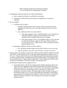 UWM Academic Program and Curriculum Committee Review Guidelines for Undergraduate Certificates