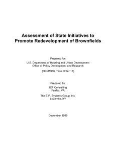 Assessment of State Initiatives to Promote Redevelopment of Brownfields