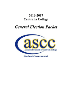 General Election Packet 2016-2017 Centralia College