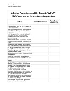 (VPAT™) Voluntary Product Accessibility Template  Web-based Internet information and applications