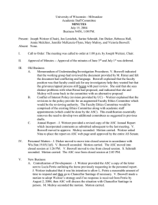 University of Wisconsin - Milwaukee Academic Staff Committee July 15, 2004