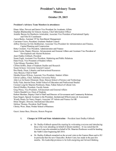President’s Advisory Team Minutes October 29, 2015