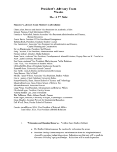 President’s Advisory Team Minutes March 27, 2014