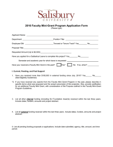 2016 Faculty Mini-Grant Program Application Form