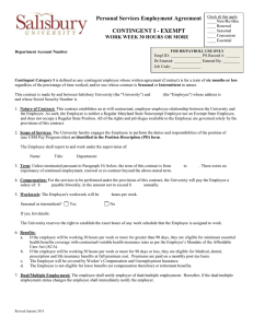 Personal Services Employment Agreement CONTINGENT I - EXEMPT