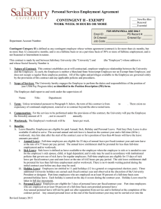 Personal Services Employment Agreement  CONTINGENT II - EXEMPT