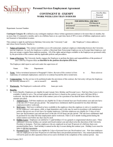 Personal Services Employment Agreement CONTINGENT II - EXEMPT