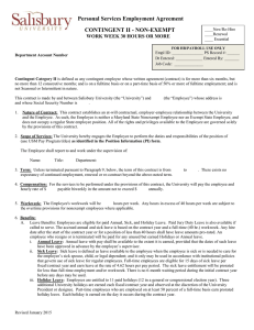 Personal Services Employment Agreement CONTINGENT II - NON-EXEMPT