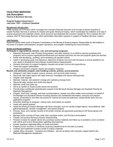 FACILITIES SERVICES Job Description