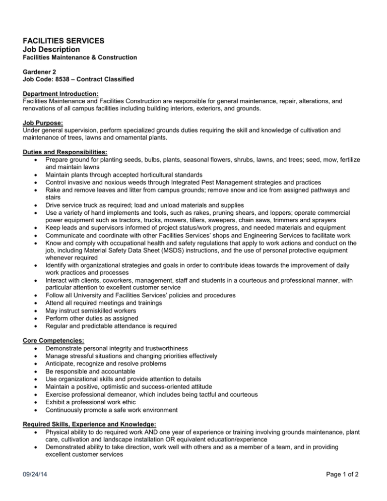 Director Of Special Services Job Description