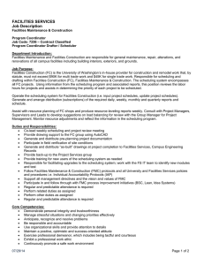 FACILITIES SERVICES Job Description