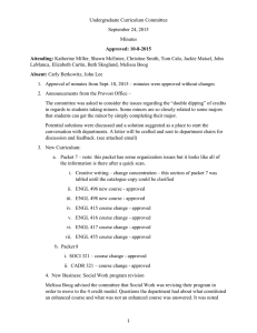 Undergraduate Curriculum Committee September 24, 2015 Minutes