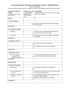 General Education Outcomes Checklist for Group V (Health Fitness)