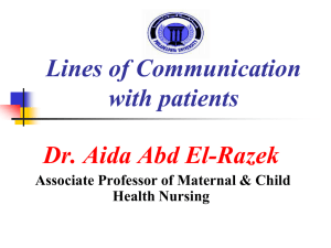 Lines of Communication with patients Dr. Aida Abd El-Razek