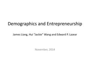 Demographics and Entrepreneurship November, 2014