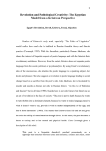 Revolution and Pathological Creativity: The Egyptian Model from a Kristevan Perspective  1