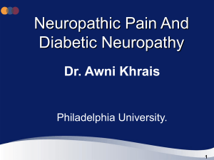 Neuropathic Pain And Diabetic Neuropathy Dr. Awni Khrais Philadelphia University.