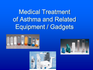 Medical Treatment of Asthma and Related Equipment / Gadgets