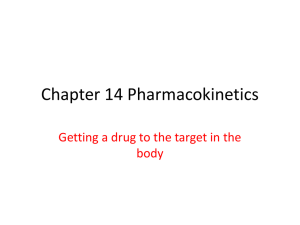 Chapter 14 Pharmacokinetics Getting a drug to the target in the body