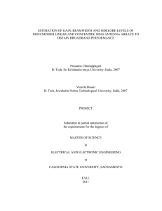 ESTIMATION OF GAIN, BEAMWIDTH AND SIDELOBE LEVELS OF