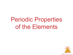 Periodic Properties of the Elements Periodic Properties