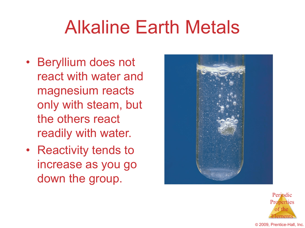 Alkaline Earth Metals Reactivity