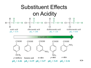 Substituent Effects on Acidity =&gt; K