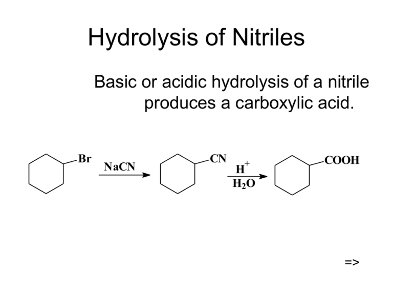 Hydrolysis Of Nitriles Basic Or Acidic Hydrolysis Of A Nitrile 