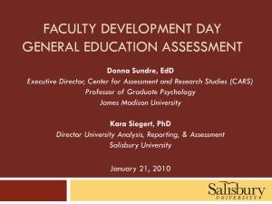 FACULTY DEVELOPMENT DAY GENERAL EDUCATION ASSESSMENT