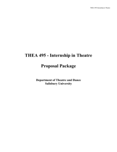 THEA 495 - Internship in Theatre  Proposal Package
