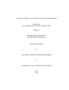 VOLTAGE STABILITY ANALYSIS OF ELECTRIC POWER SYSTEM Wahida Tania