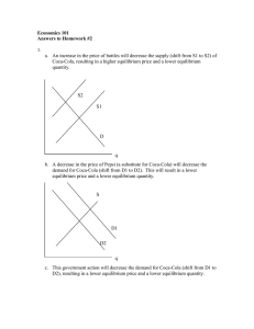 Economics 101 Answers to Homework #2  1.