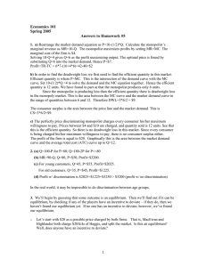 Economics 101 Spring 2005 Answers to Homework #5
