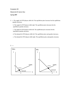 Economics 101 Homework #2 Answer Key Spring 2009 1.