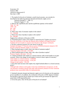 Economics 101 Summer 2009 Answers to Homework #2 Due June 2, 2009