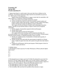 Economics 101 Spring 2005 Practice Questions #2