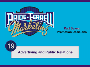 19 Advertising and Public Relations Part Seven Promotion Decisions