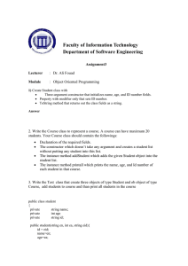 Faculty of Information Technology  Department of Software Engineering Assignment3