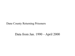 Data from Jan. 1990 – April 2000 Dane County Returning Prisoners