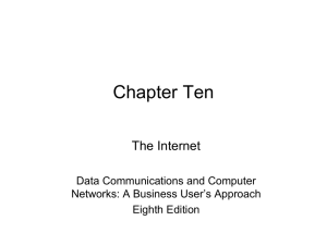 Chapter Ten The Internet Data Communications and Computer Networks: A Business User’s Approach