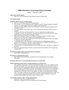 UWM Information Technology Policy Committee Agenda – February 4, 2005