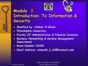 Module  1 Introduction: To Information &amp; Security